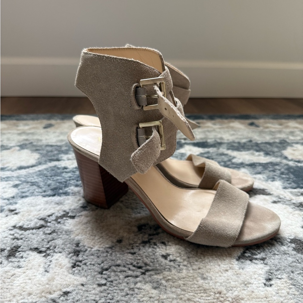 Nine West Taupe Heeled Sandals